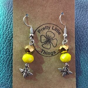 Pretty Little Things Yellow and Gold Bee Earrings